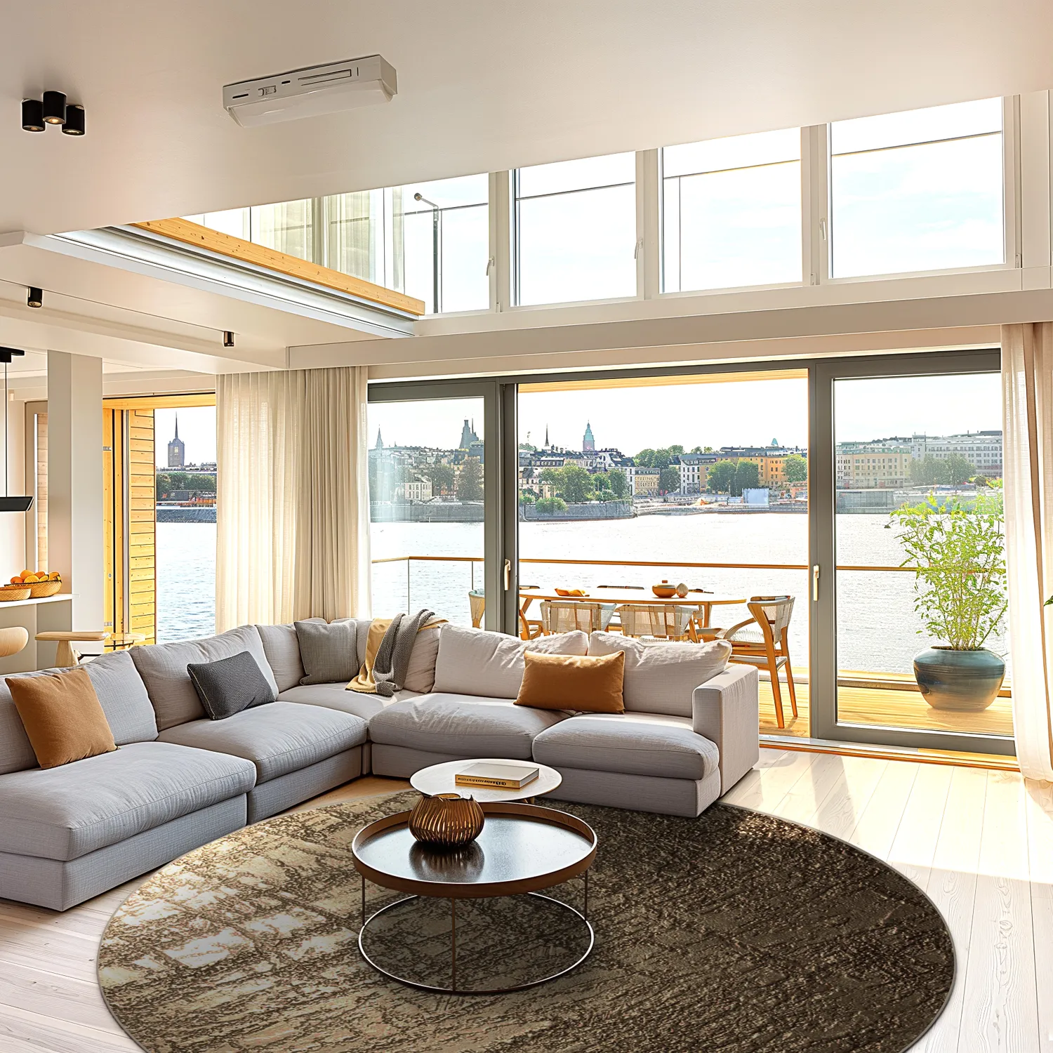 Rundt tæppe - Junes (guld)