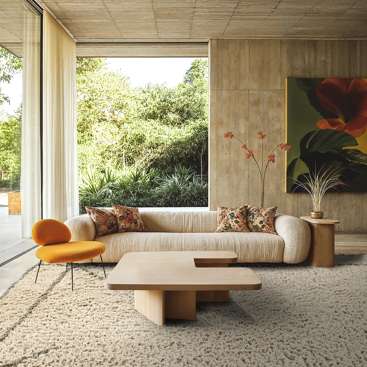 Ryatæpper - Kairi Natural Cotton Shaggy (beige/taupe)