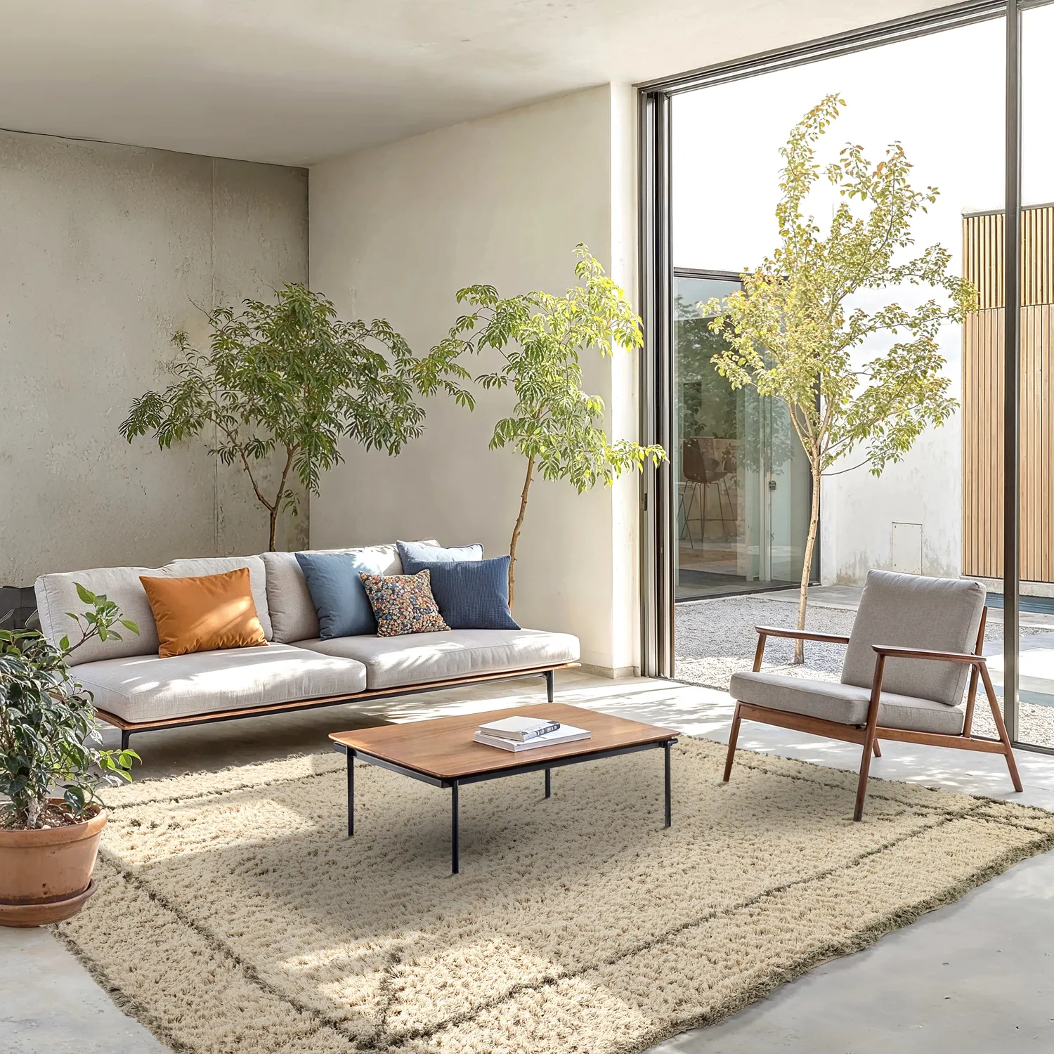 Ryatæpper - Kairi Natural Cotton Shaggy (beige/taupe)