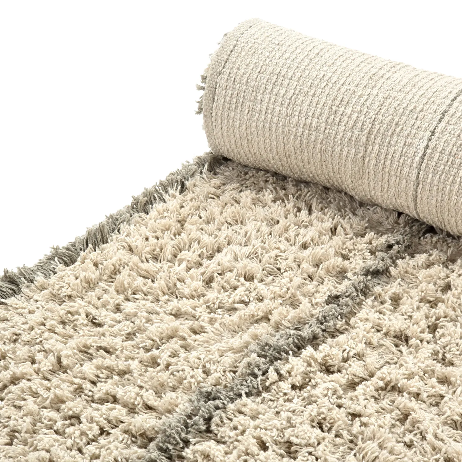 Ryatæpper - Kairi Natural Cotton Shaggy (beige/taupe)