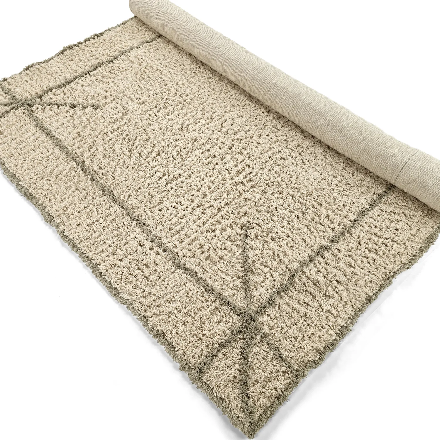 Ryatæpper - Kairi Natural Cotton Shaggy (beige/taupe)
