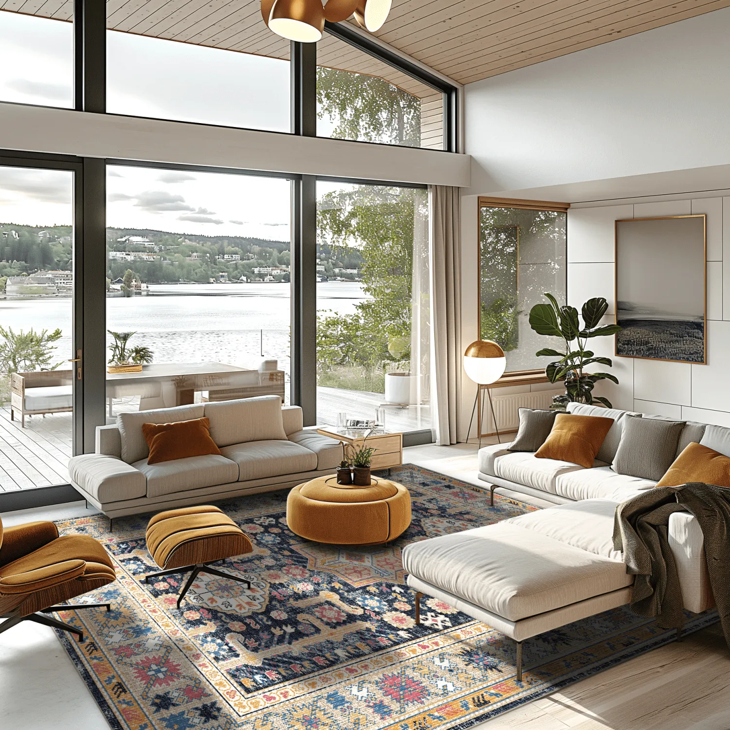 Wilton-tæppe - Kayaköy (multi)