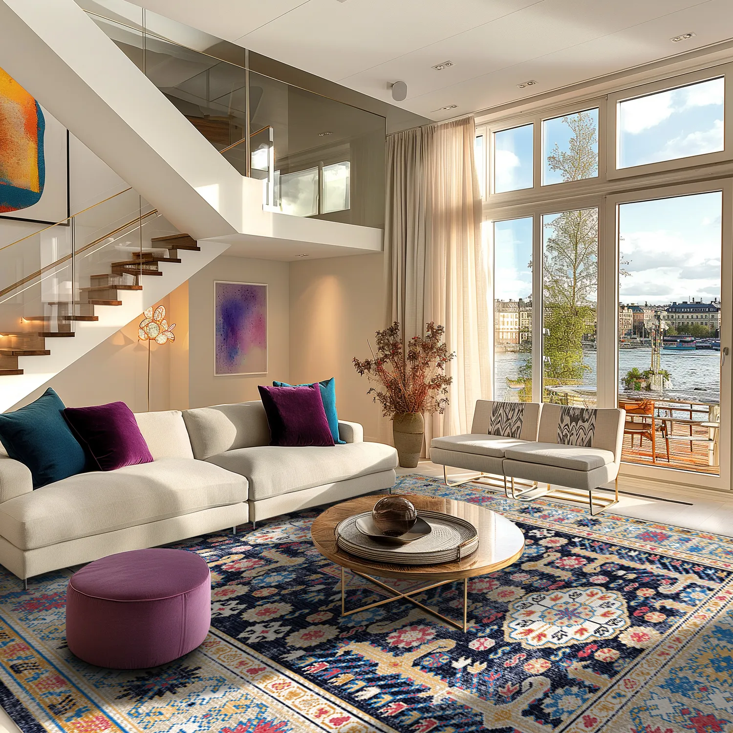 Wilton-tæppe - Kayaköy (multi)