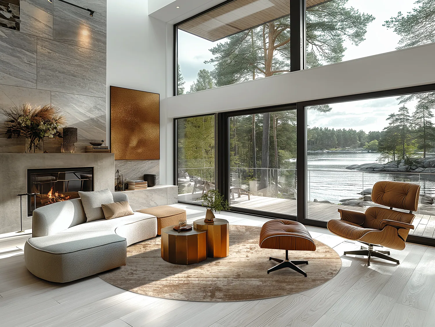 Rundt tæppe - Kebira (beige)