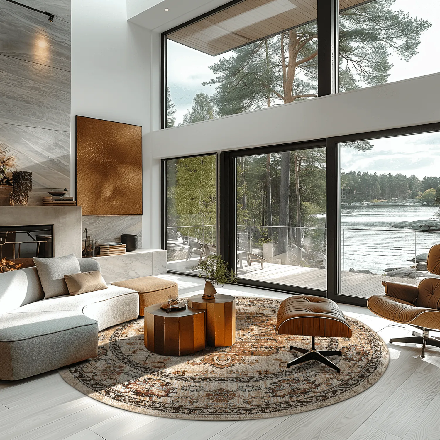 Rundt tæppe - Siliana (beige)