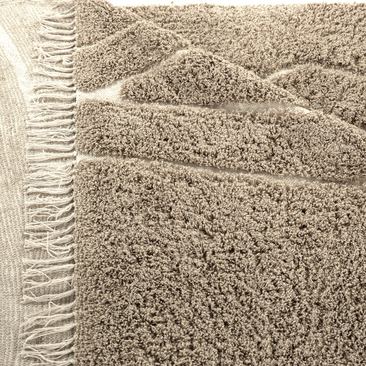 Ryatæpper - Kindon Natural Cotton Shaggy (beige/hvid)