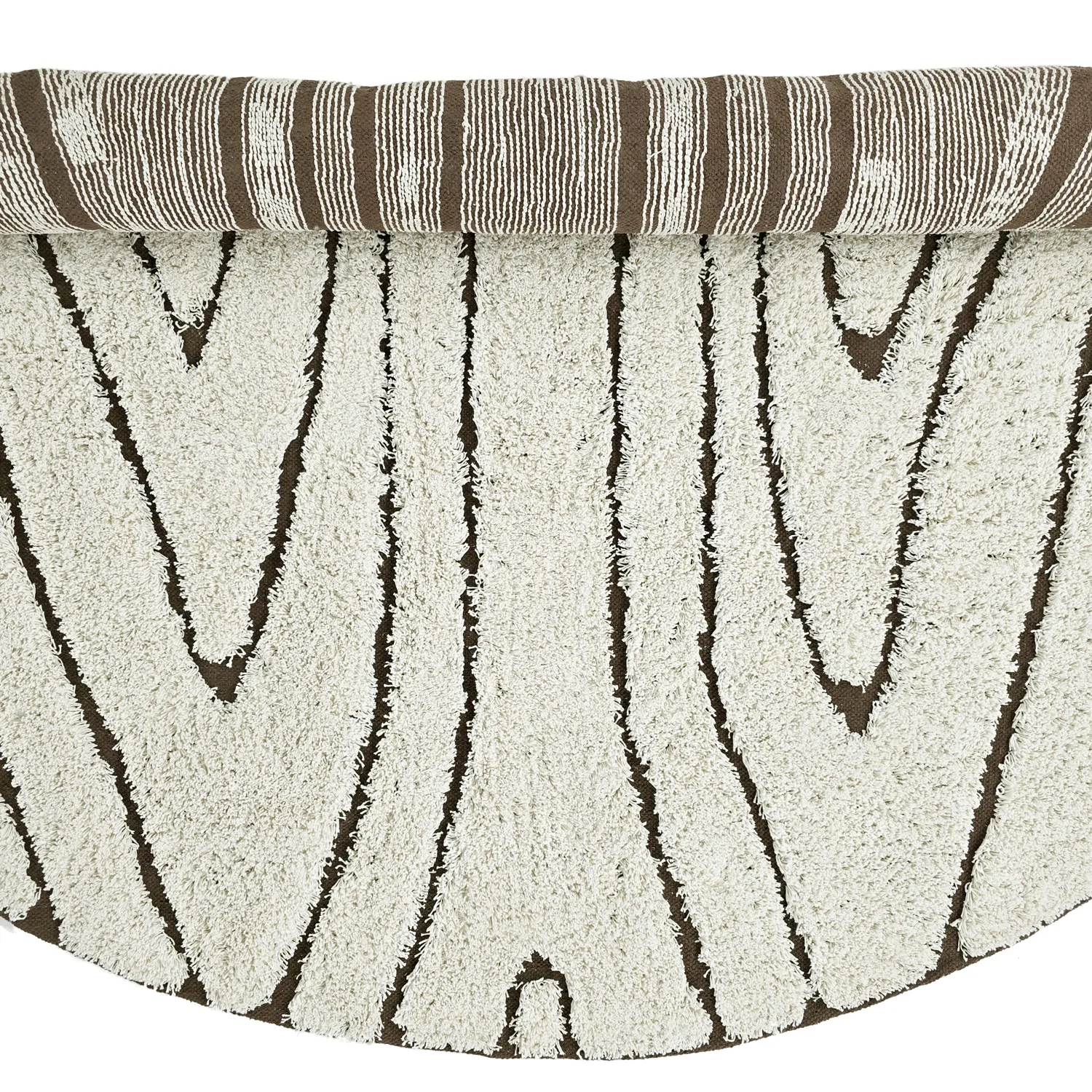 Runde tæpper - Kindon Natural Cotton Shaggy (off white/brun)