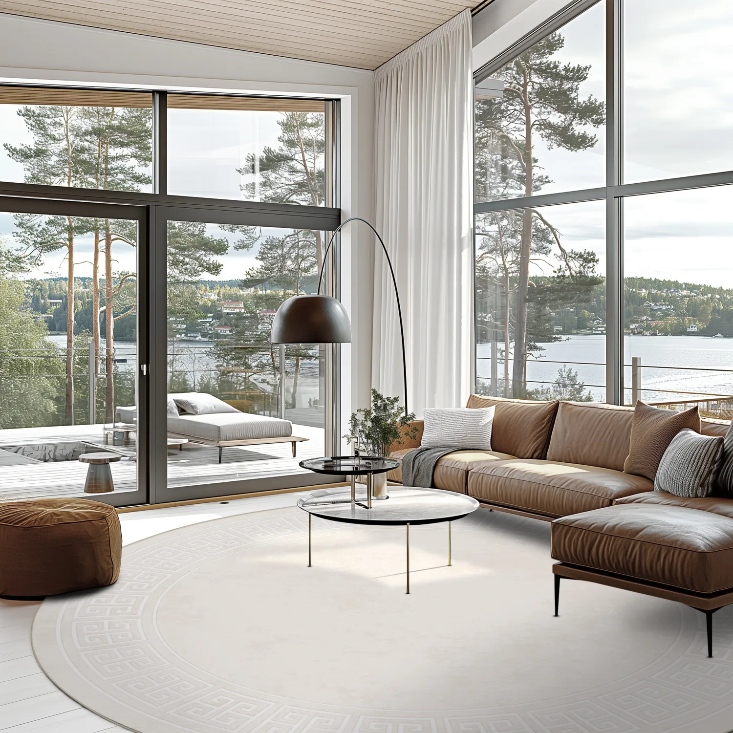 Rundt tæppe - Kuba (beige)