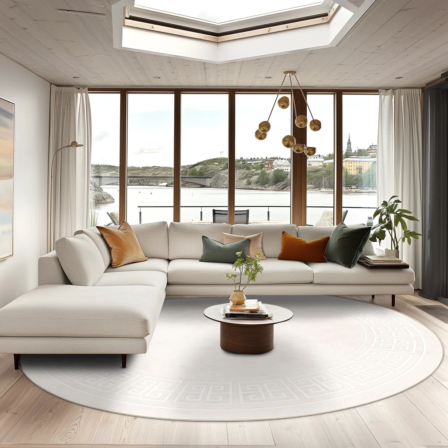 Rundt tæppe - Kuba (beige)