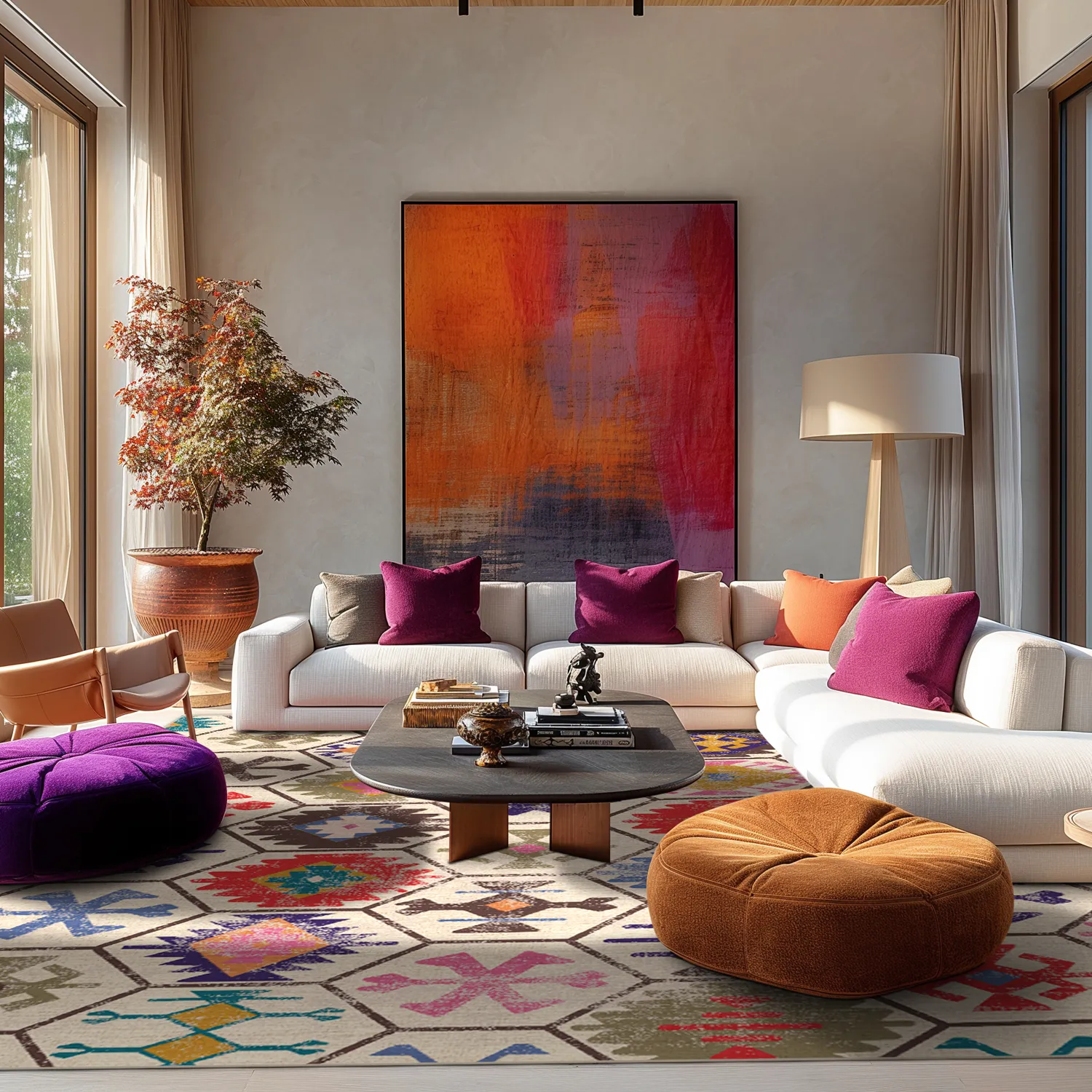 Wilton-tæppe - Kulu (multi)