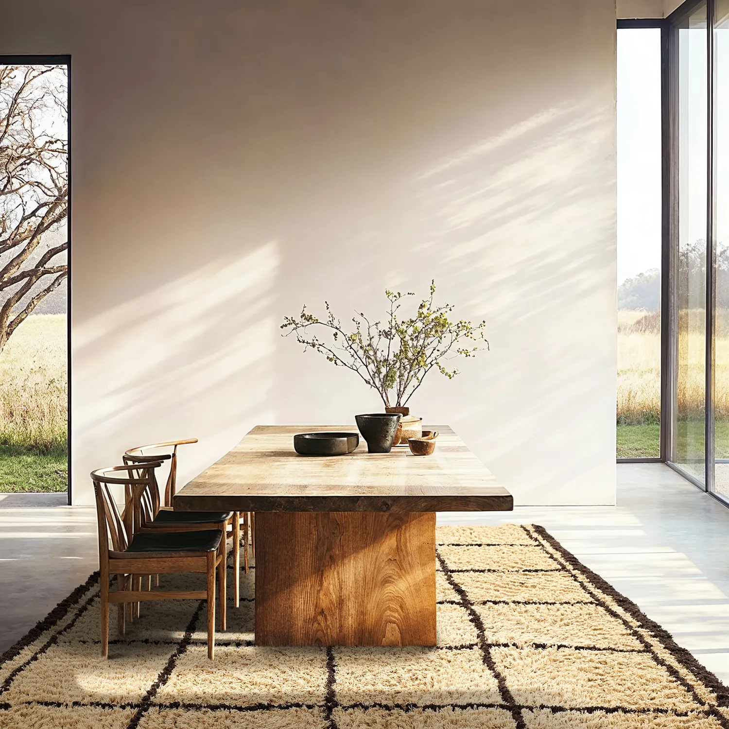 Ryatæpper - Lana Natural Cotton Shaggy (beige/brun)