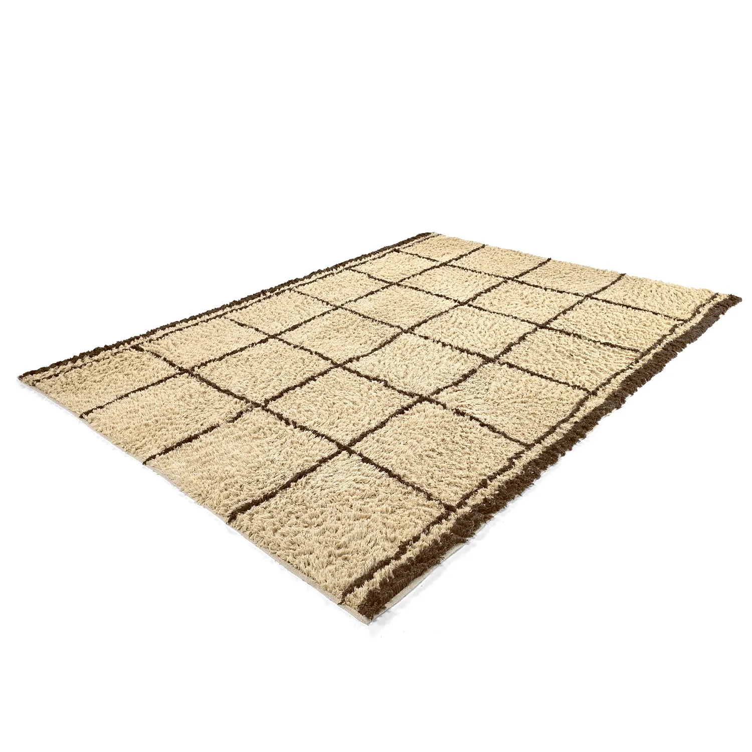 Ryatæpper - Lana Natural Cotton Shaggy (beige/brun)