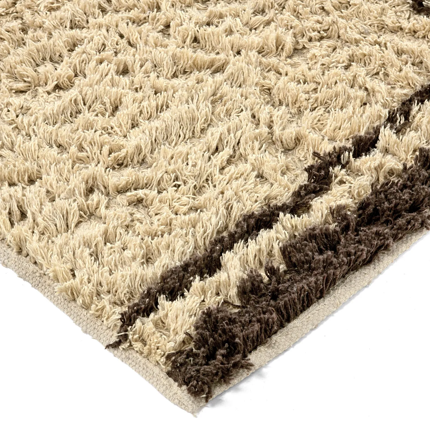 Ryatæpper - Lana Natural Cotton Shaggy (beige/brun)