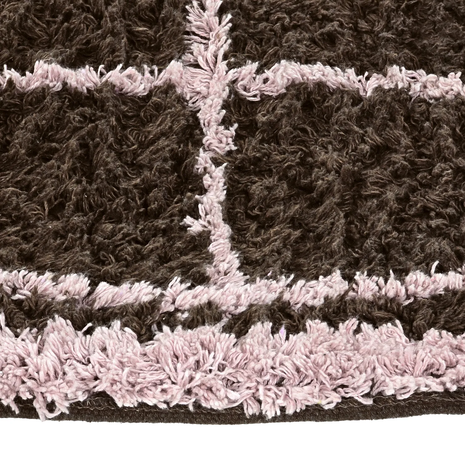 Rundt tæppe - Lana Natural Cotton Shaggy (brun)