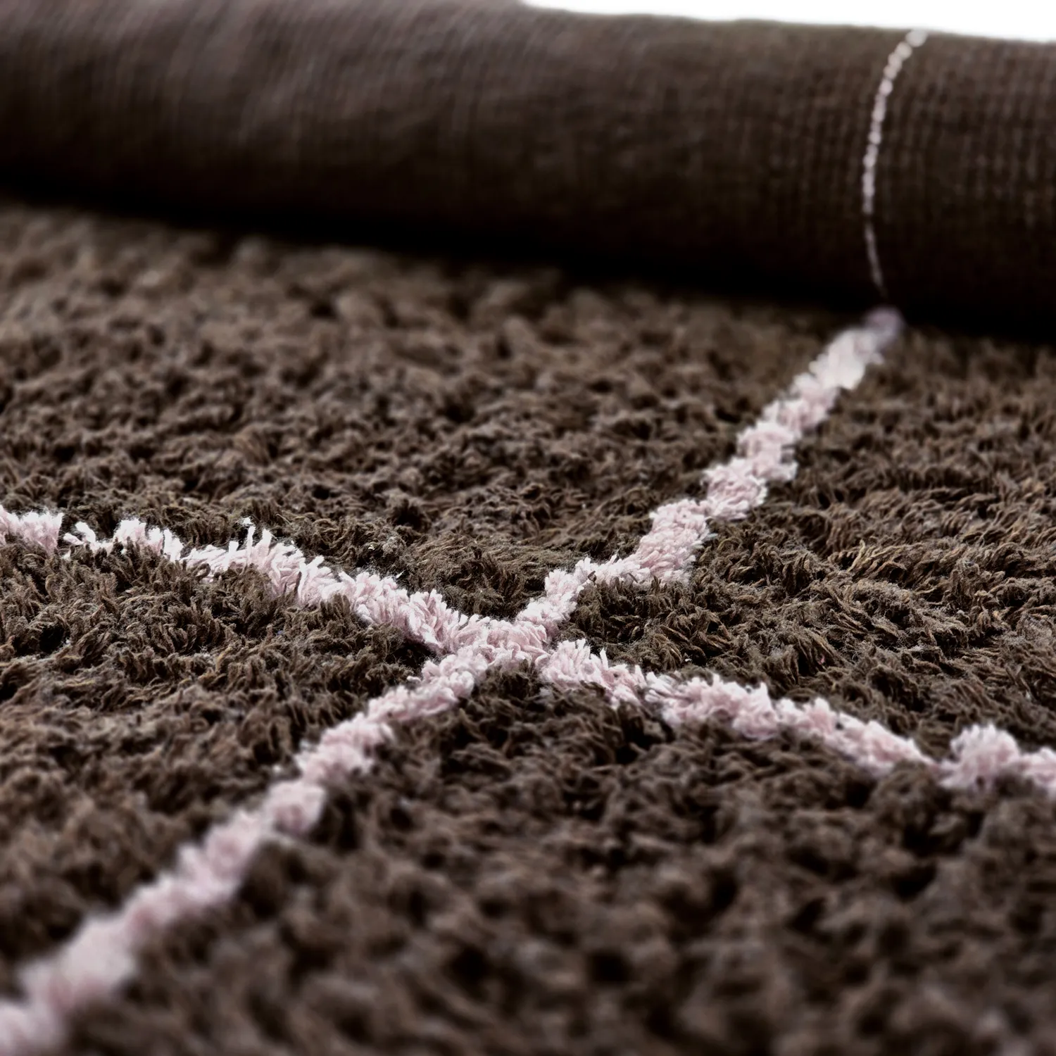 Rundt tæppe - Lana Natural Cotton Shaggy (brun)