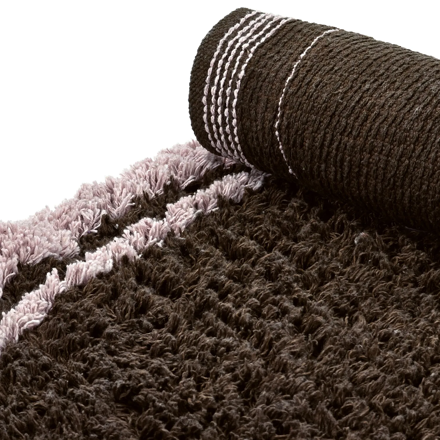 Rundt tæppe - Lana Natural Cotton Shaggy (brun)