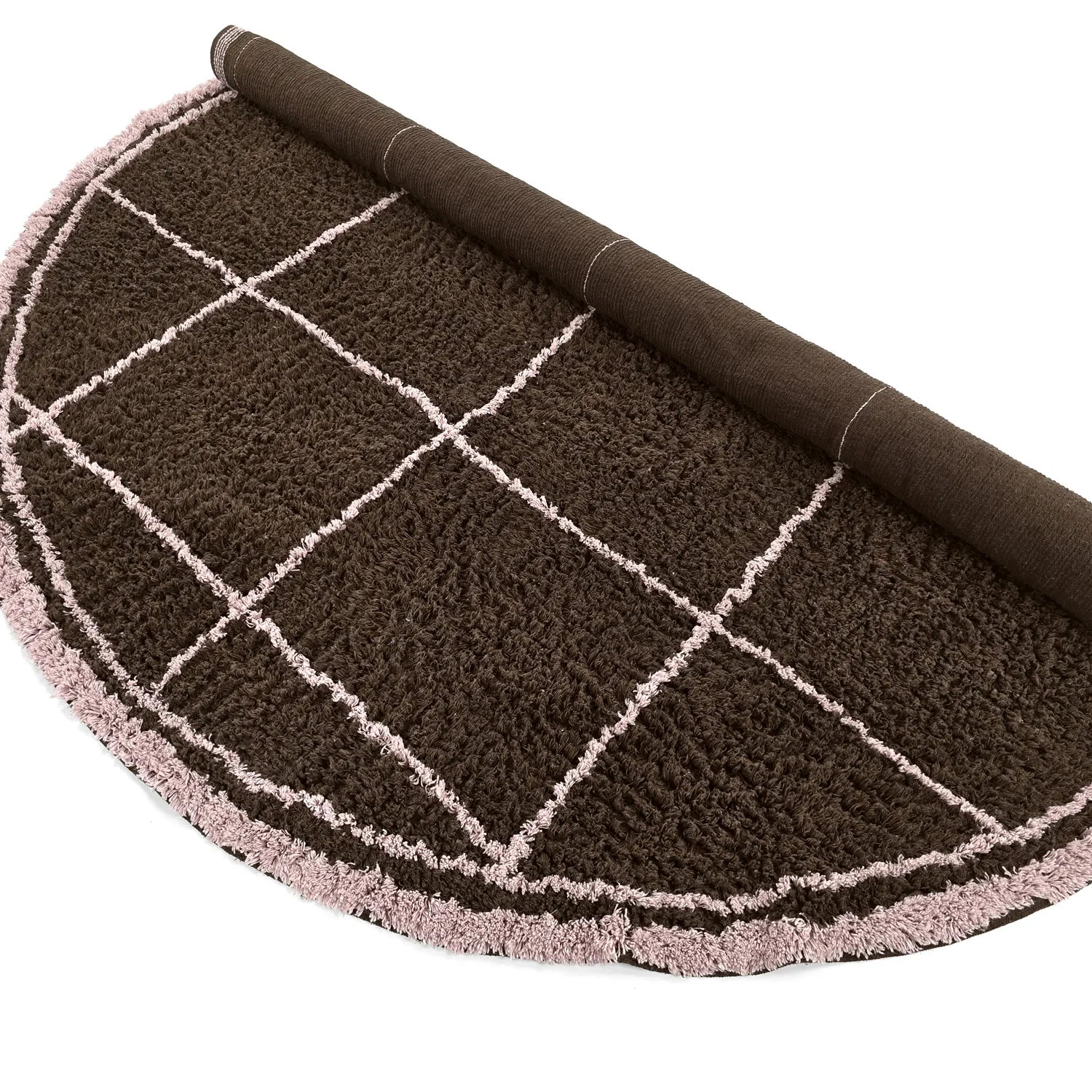 Rundt tæppe - Lana Natural Cotton Shaggy (brun)