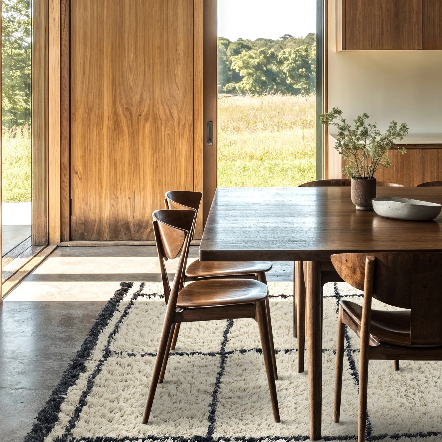 Ryatæpper - Lana Natural Cotton Shaggy (creme/mørkegrå)