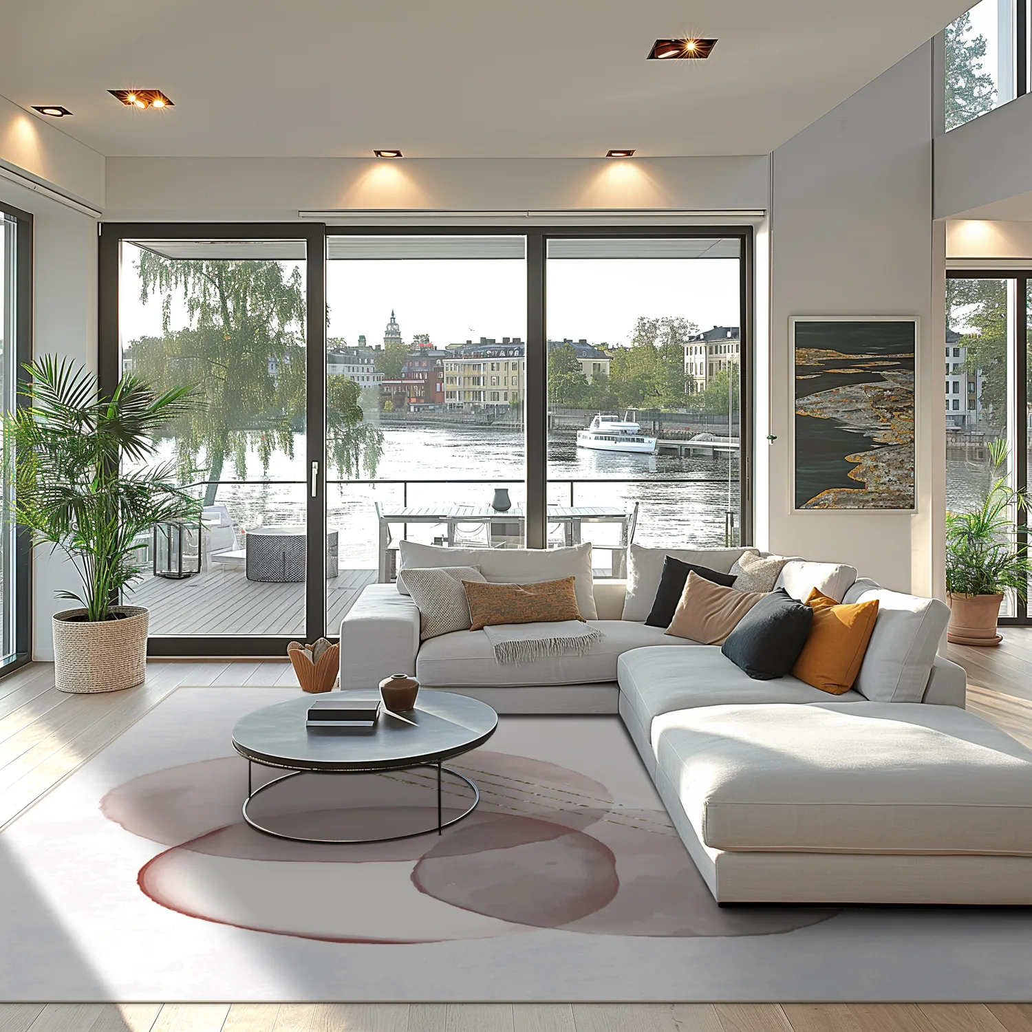 Wilton-tæppe - Layon (grå/lyserød)