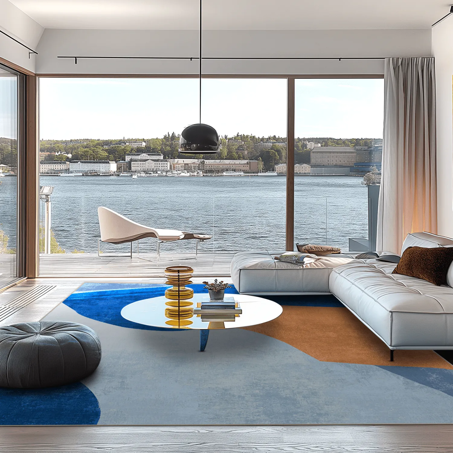 Wilton-tæppe - Lazio (blå)