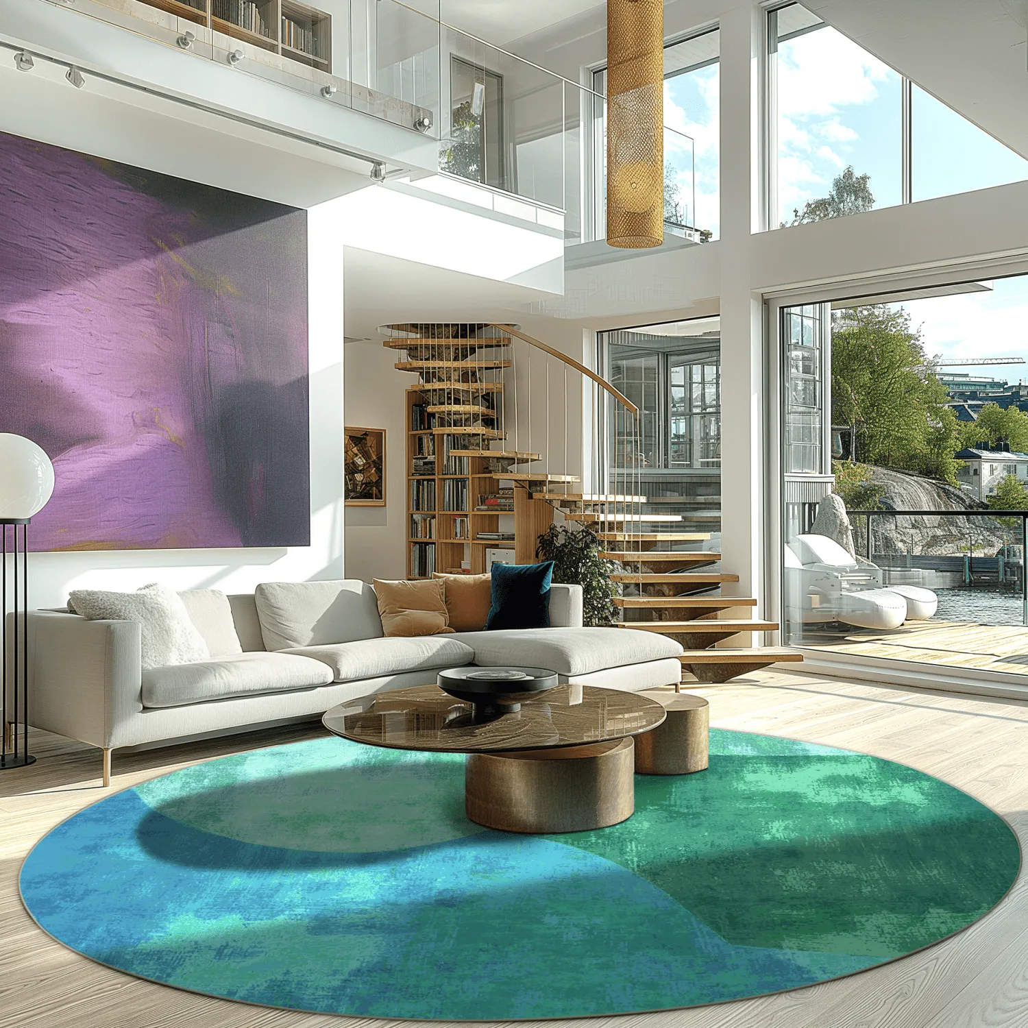 Rundt tæppe - Lazio (grøn)