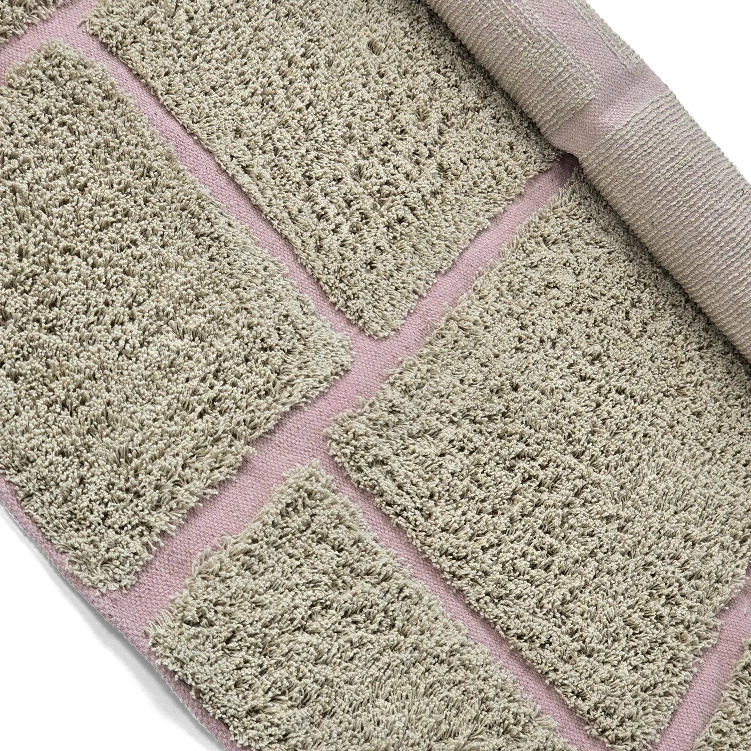 Runde tæpper - Lindley Natural Cotton Shaggy (beige/pink)