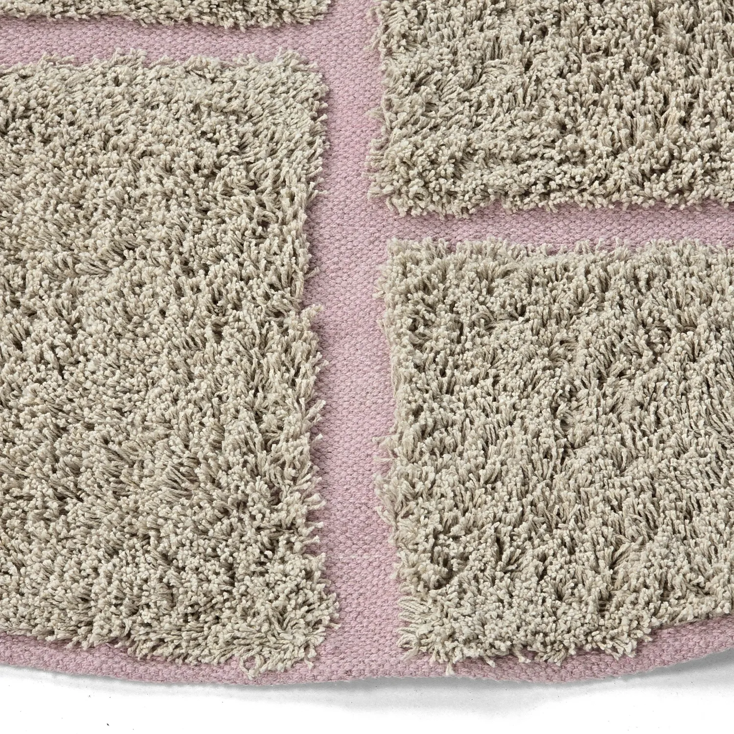 Runde tæpper - Lindley Natural Cotton Shaggy (beige/pink)