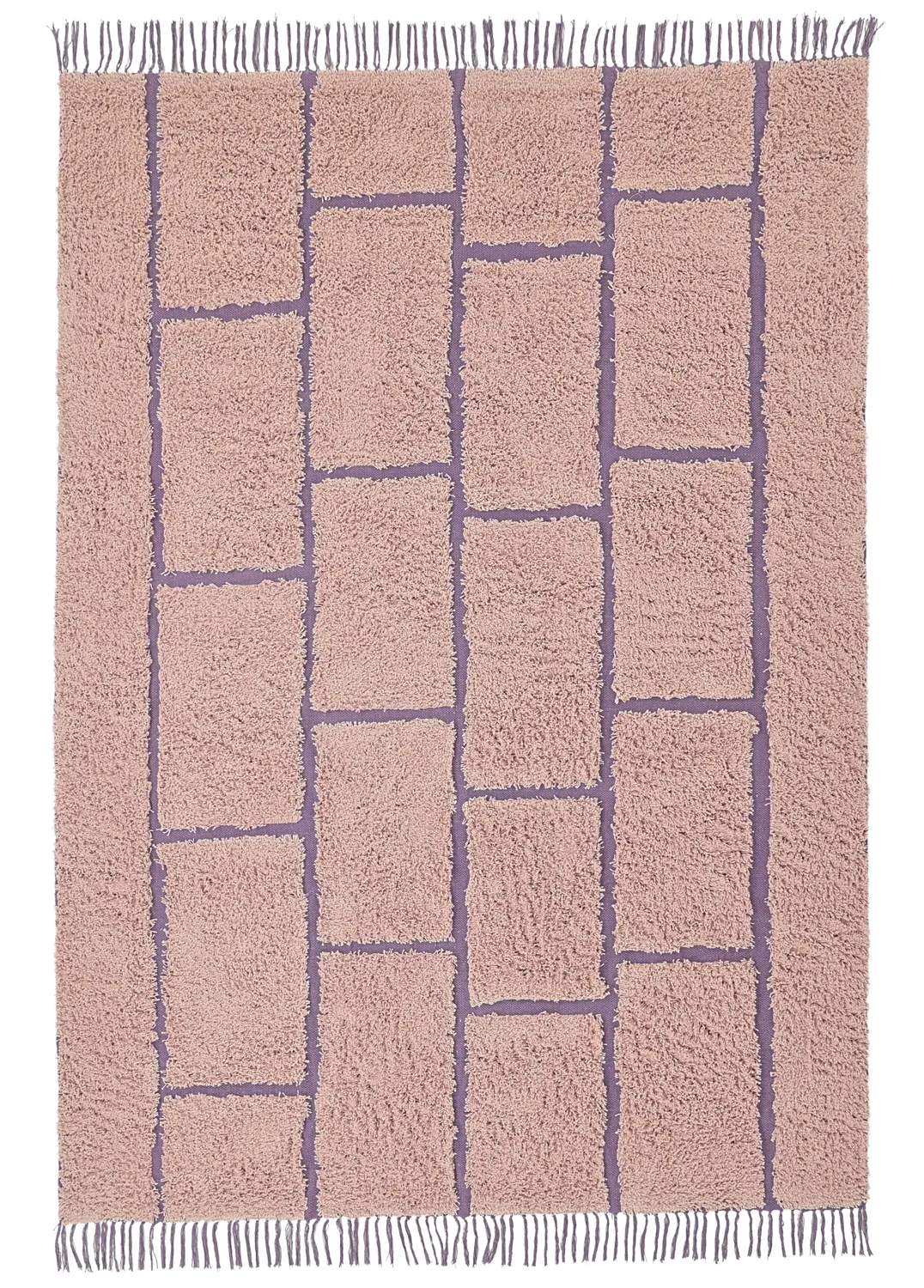 Ryatæpper - Lindley Natural Cotton Shaggy (pink/lilla)