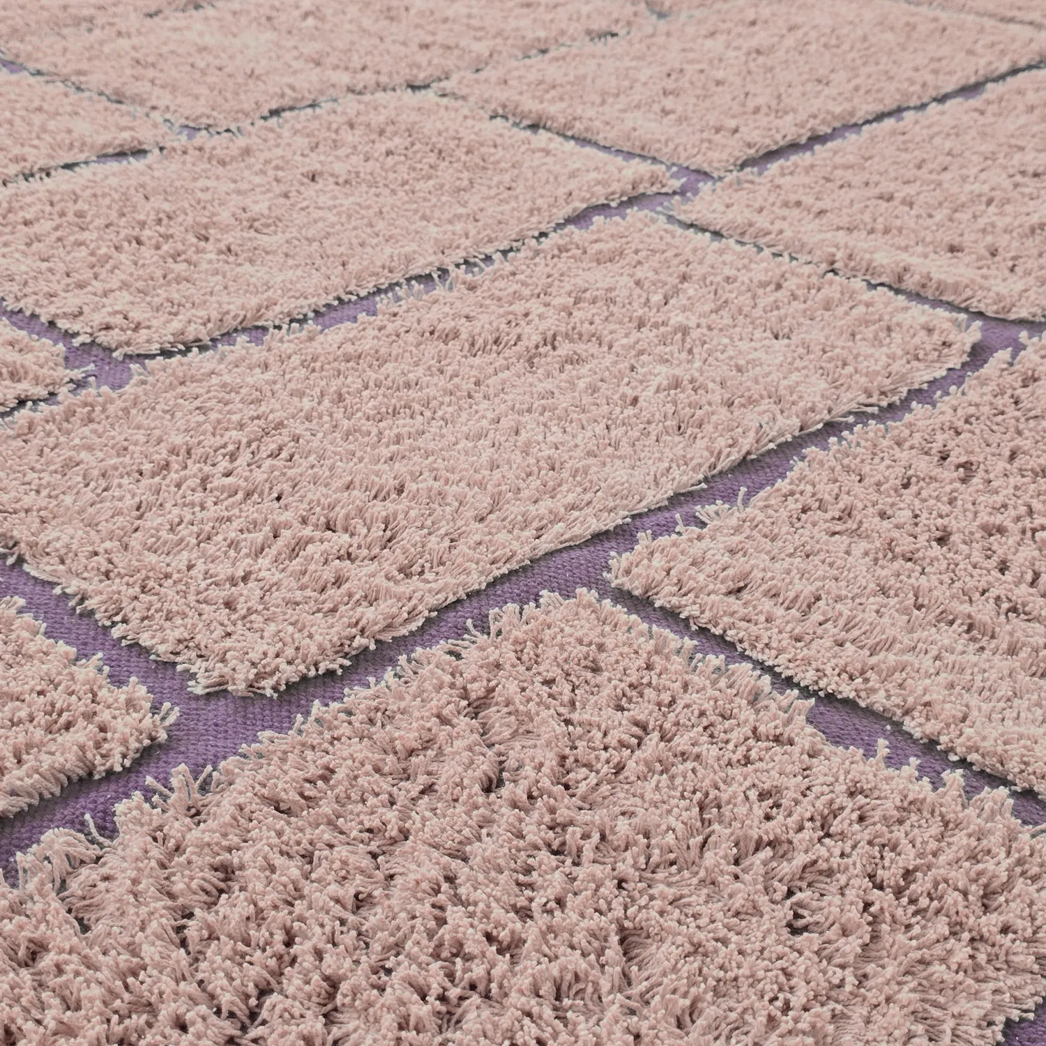 Ryatæpper - Lindley Natural Cotton Shaggy (pink/lilla)