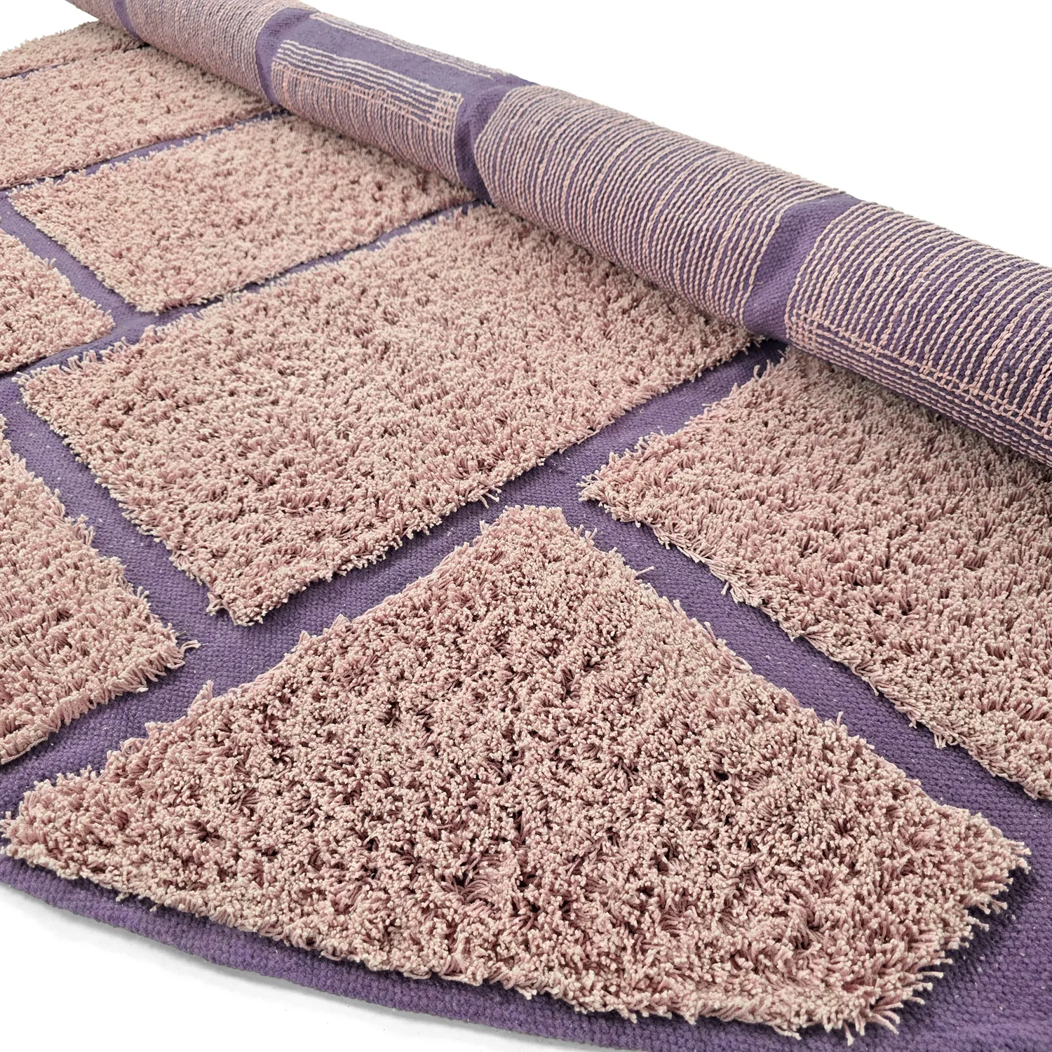 Runde tæpper - Lindley Natural Cotton Shaggy (pink/lilla)