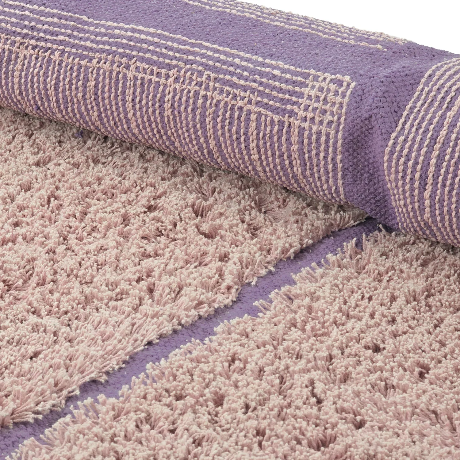 Runde tæpper - Lindley Natural Cotton Shaggy (pink/lilla)