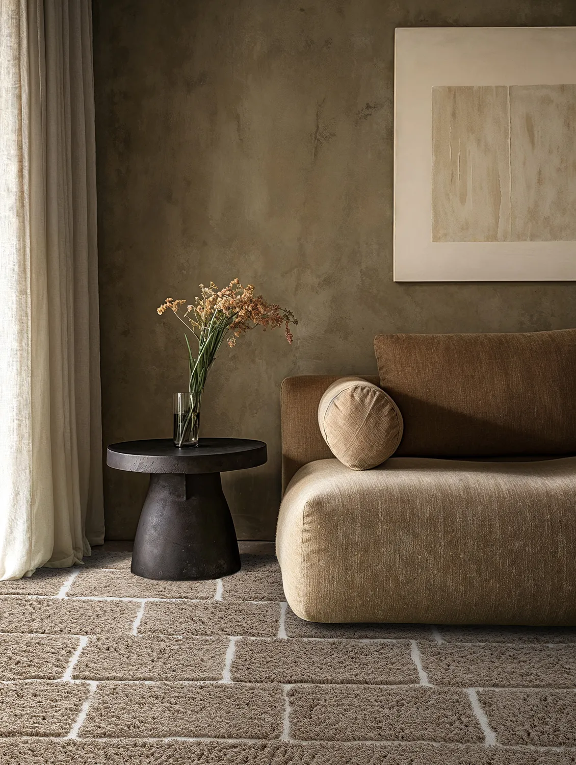 Ryatæpper - Lindley Natural Cotton Shaggy (taupe/grå)