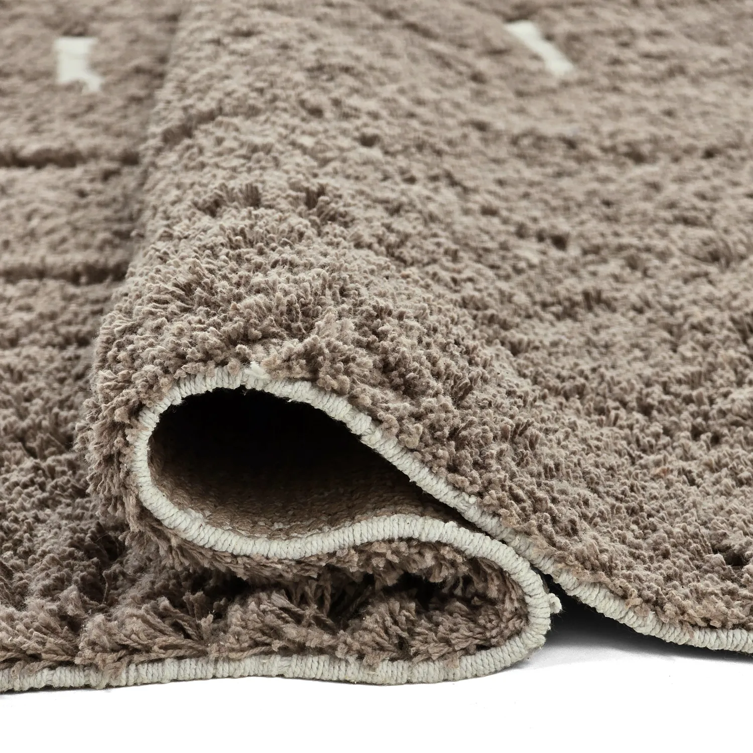 Ryatæpper - Lindley Natural Cotton Shaggy (taupe/grå)