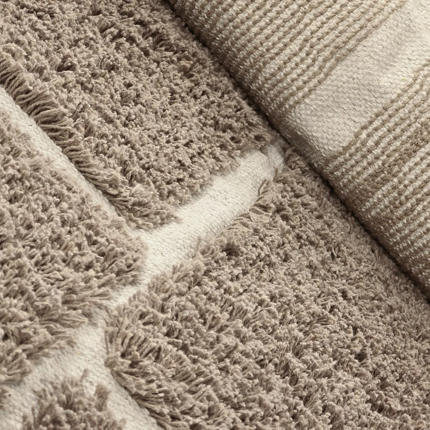 Ryatæpper - Lindley Natural Cotton Shaggy (taupe/grå)