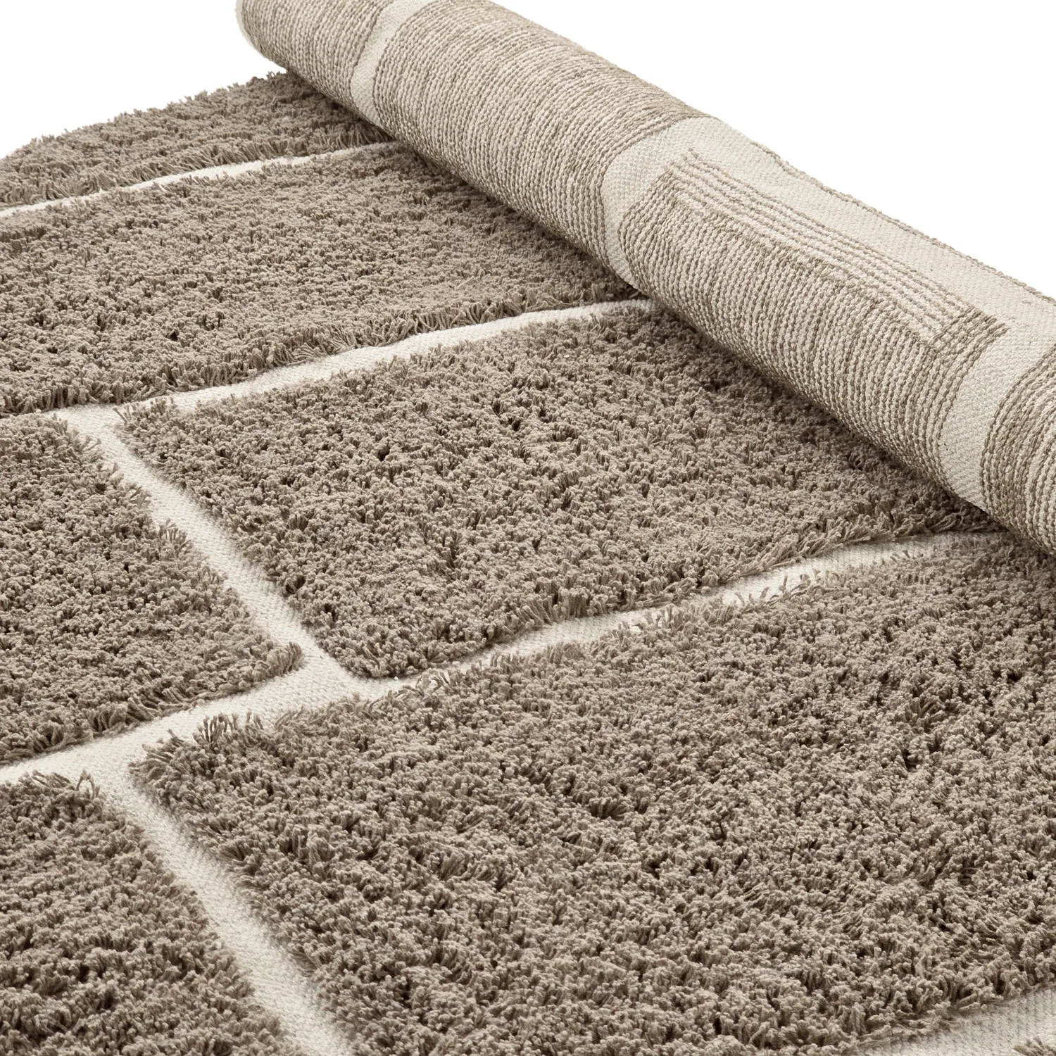 Runde tæpper - Lindley Natural Cotton Shaggy (taupe/grå)