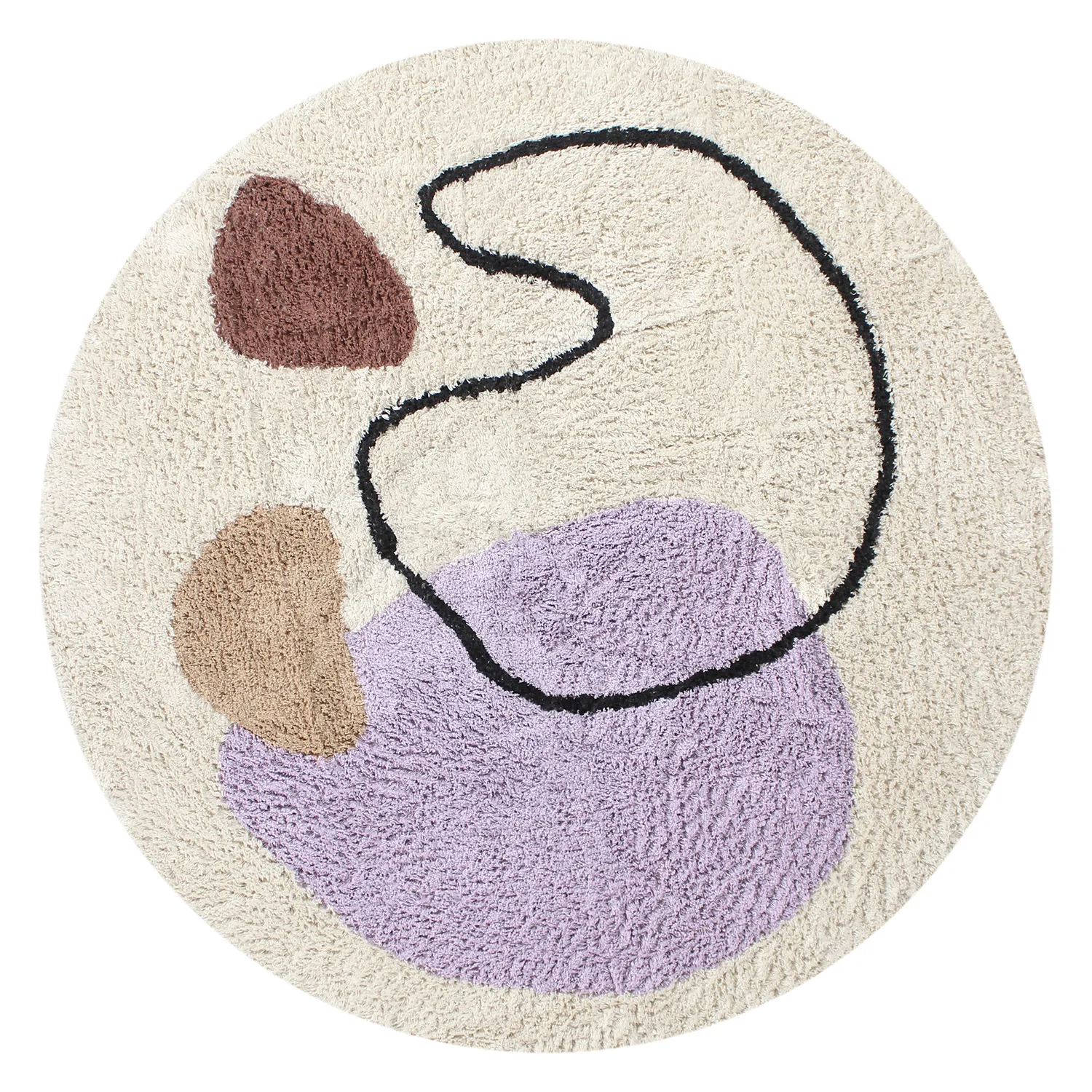 Runde tæpper - Londa Natural Cotton Shaggy (multi)