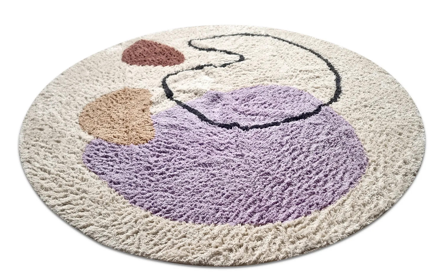 Runde tæpper - Londa Natural Cotton Shaggy (multi)