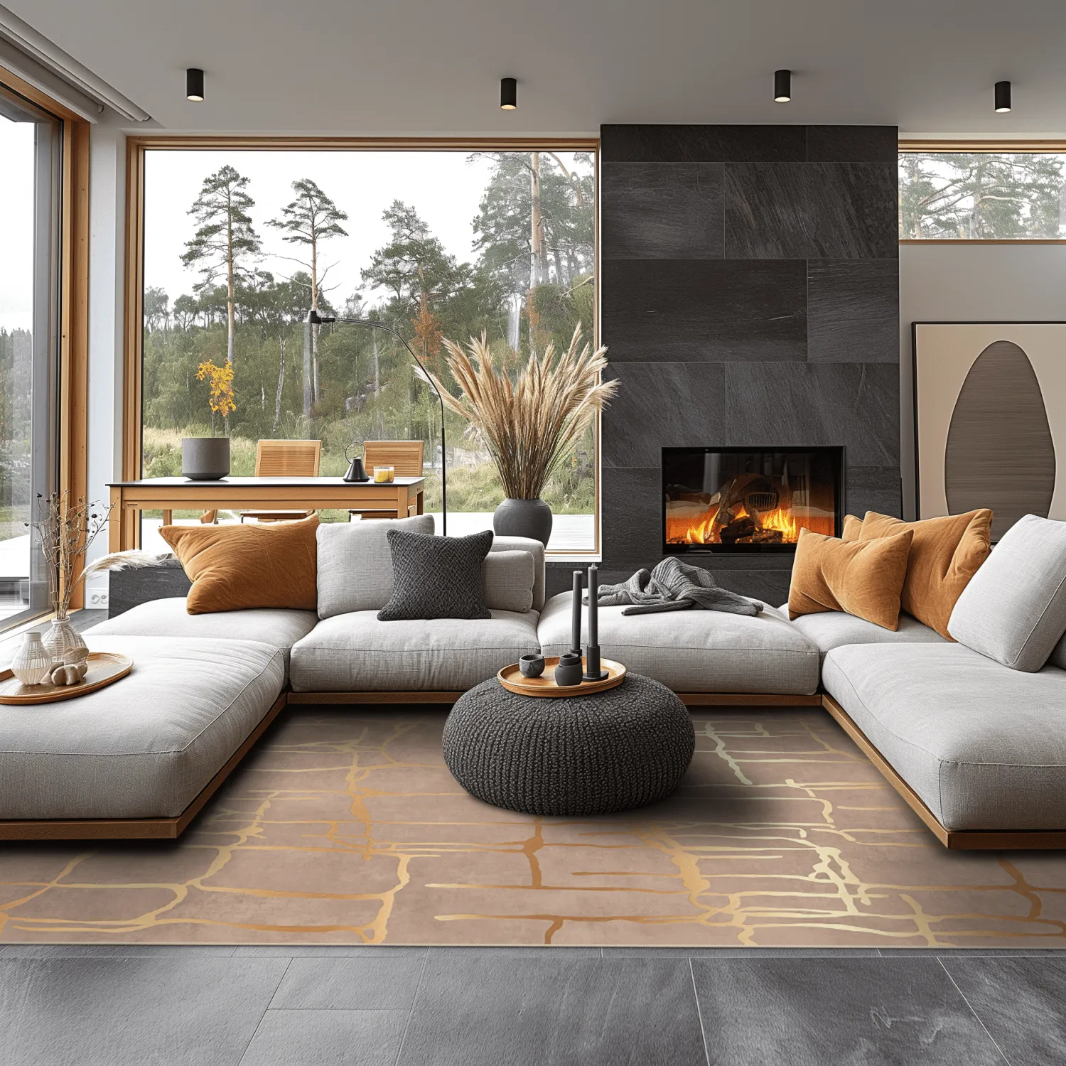 Wilton-tæppe - Lorenzo (brun/guld)