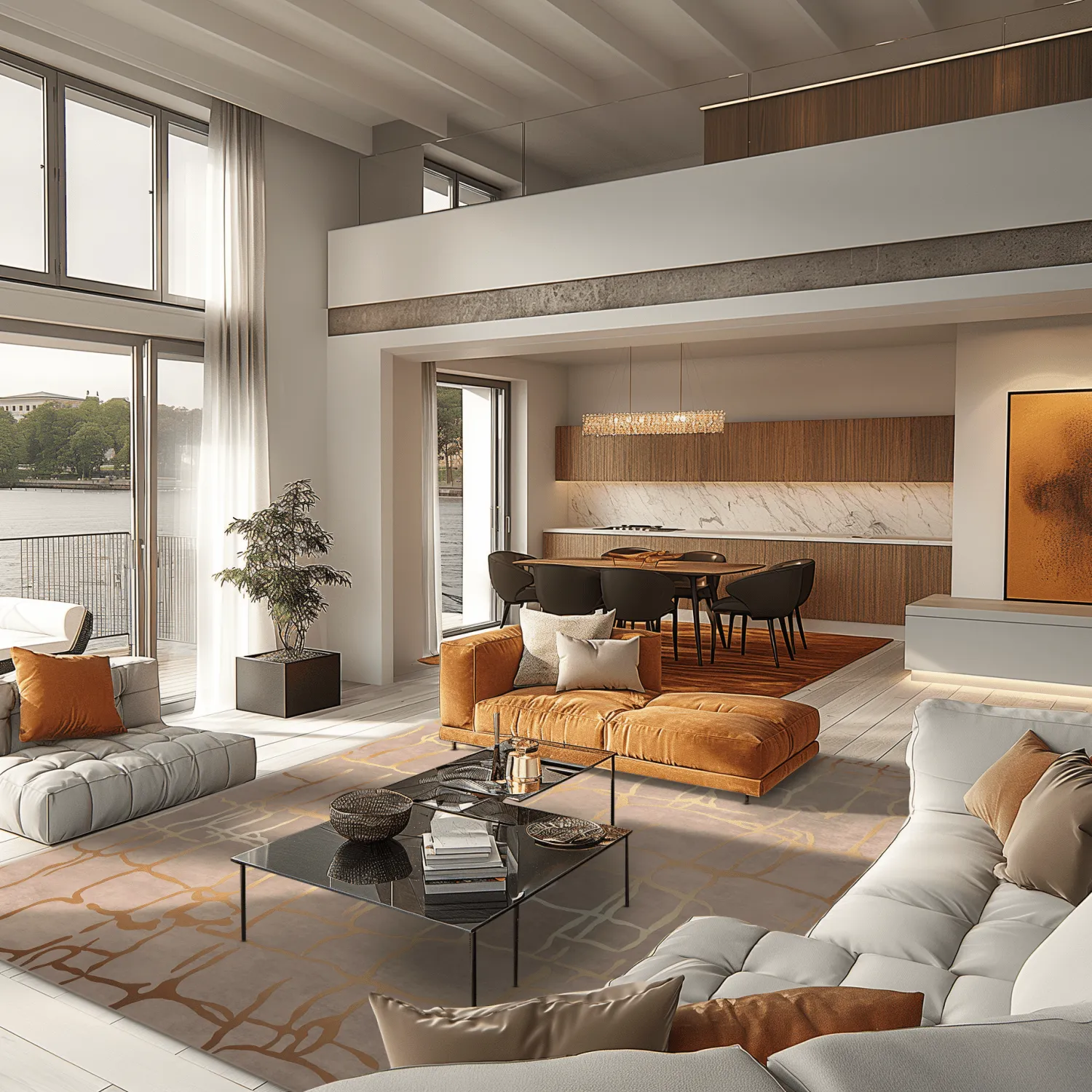 Wilton-tæppe - Lorenzo (brun/guld)