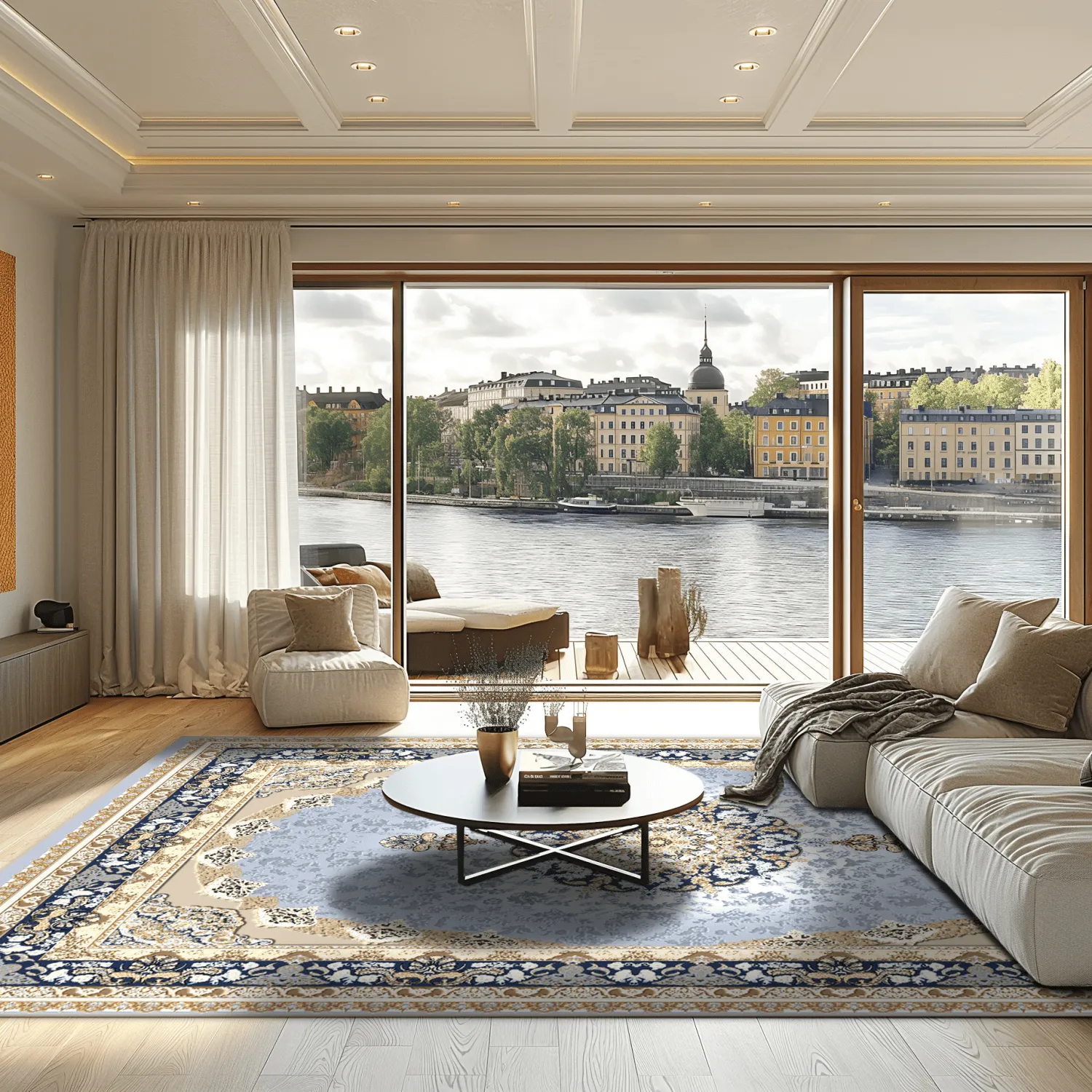 Wilton-tæppe - Lukla (blå)