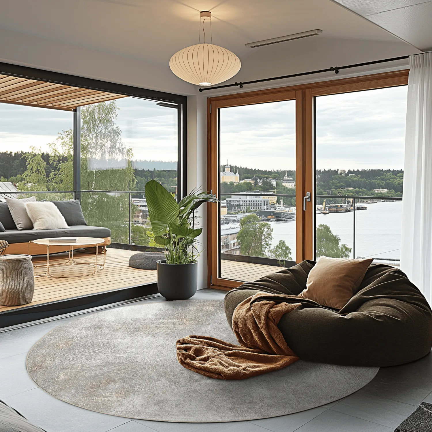 Rundt tæppe - Malaga (beige)