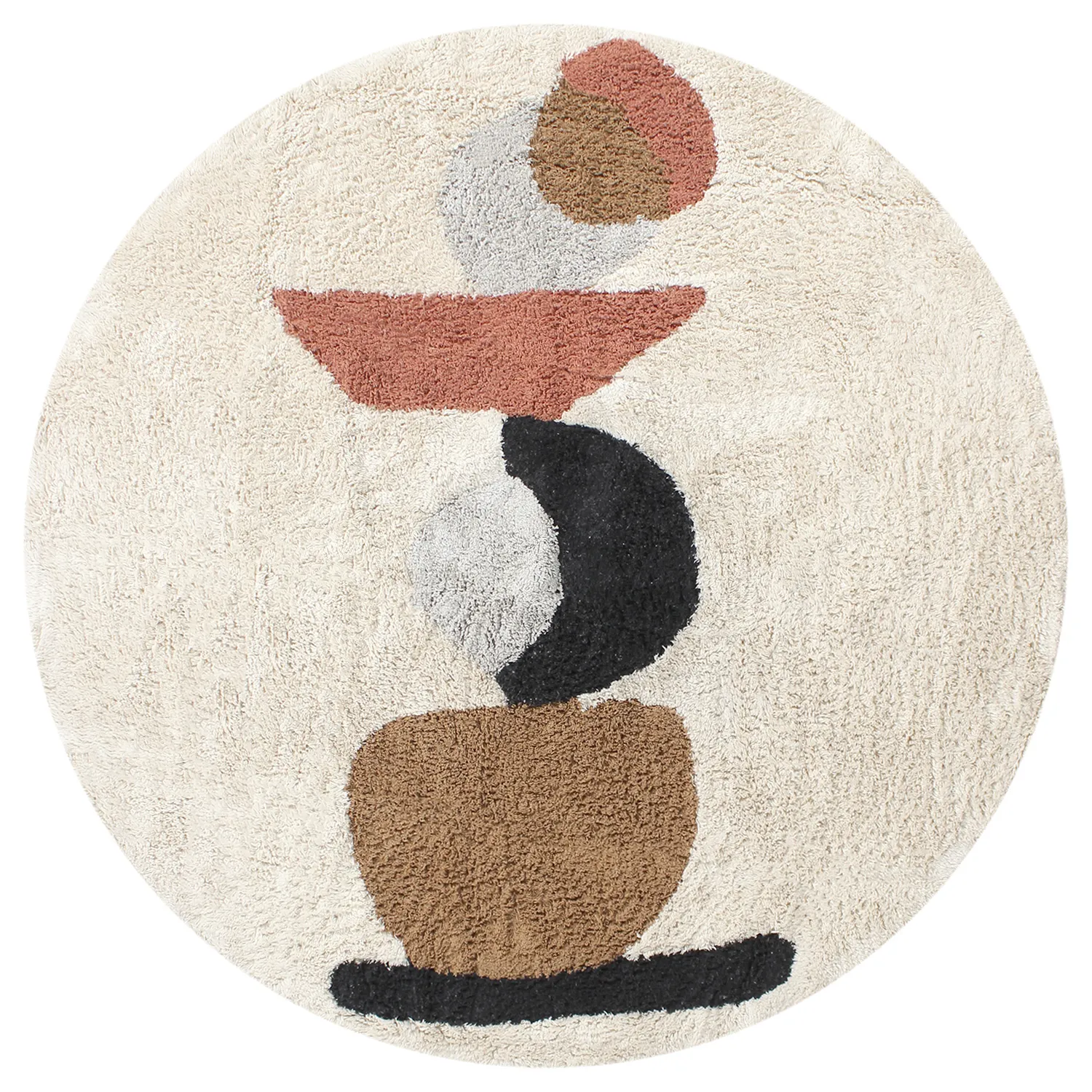 Runde tæpper - Mantona Natural Cotton Shaggy (multi)