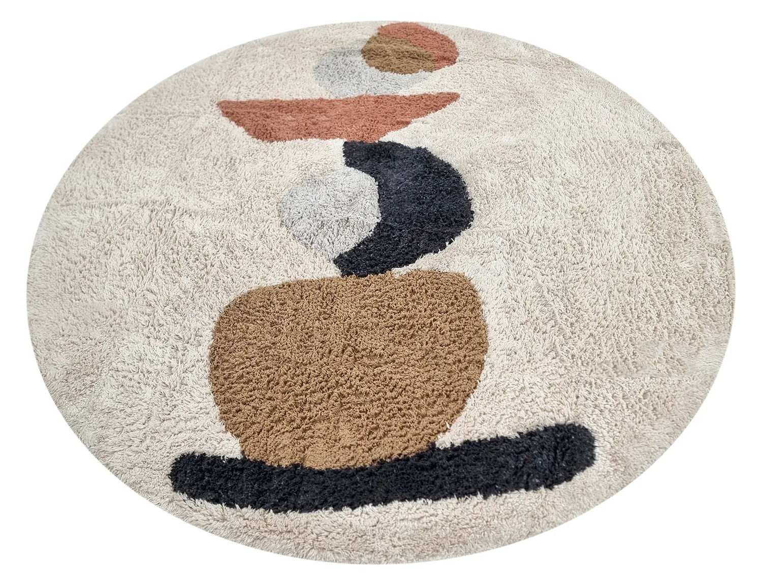 Runde tæpper - Mantona Natural Cotton Shaggy (multi)