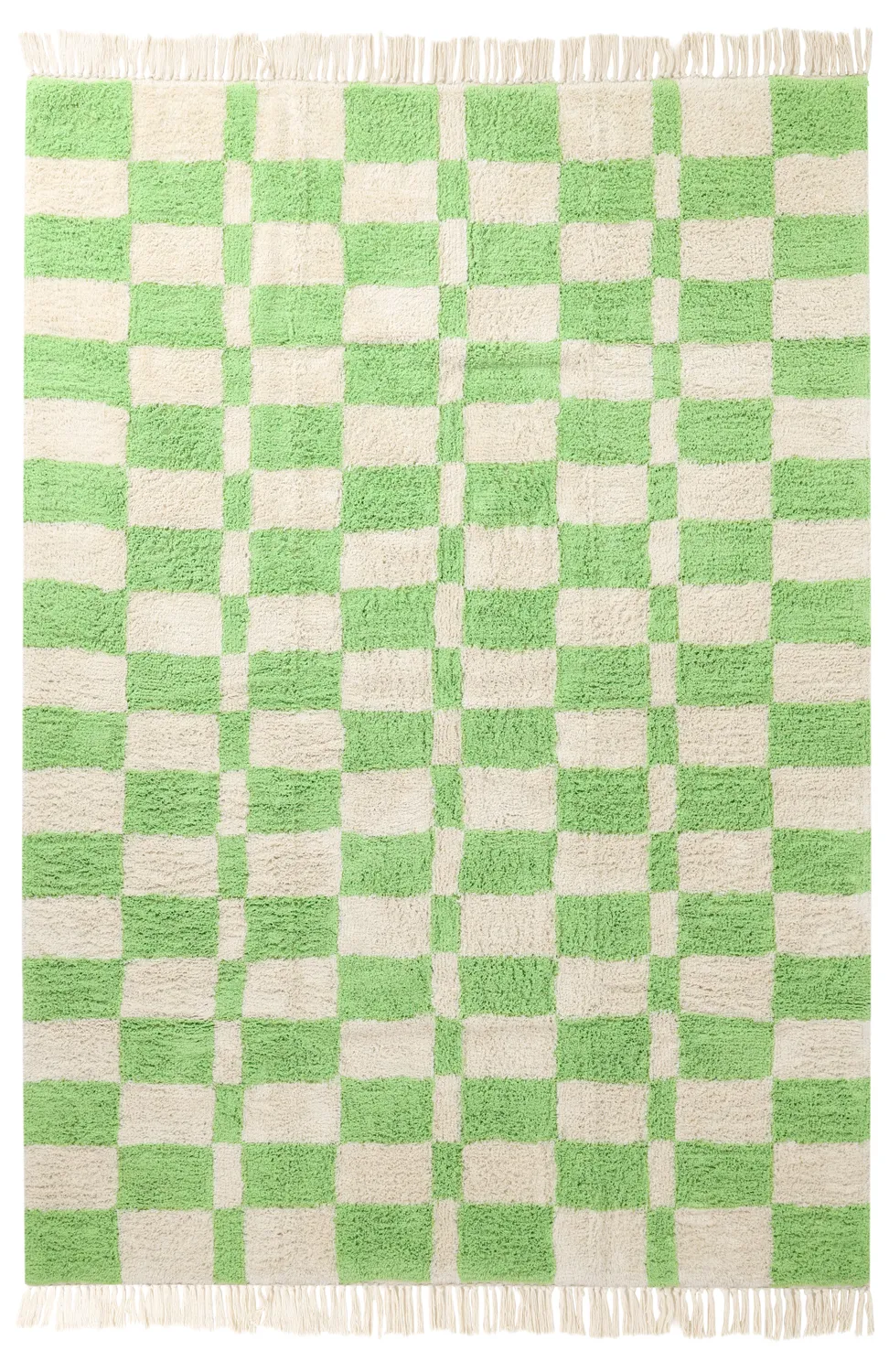 Ryatæpper - Maranello Natural Cotton Shaggy (grøn)