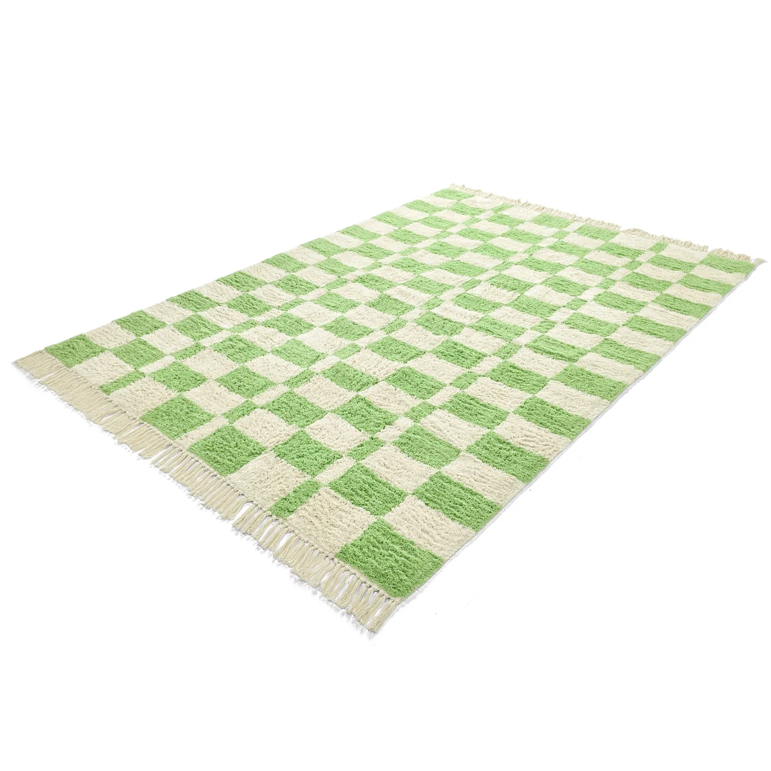 Ryatæpper - Maranello Natural Cotton Shaggy (grøn)