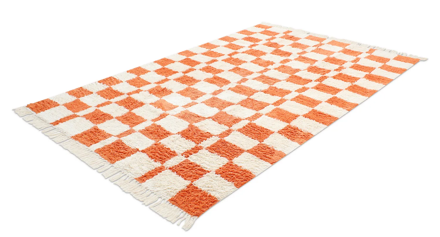 Ryatæpper - Maranello Natural Cotton Shaggy (orange)