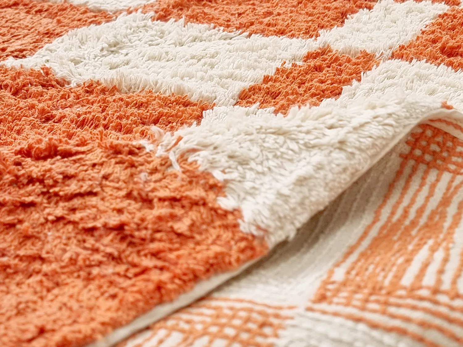 Ryatæpper - Maranello Natural Cotton Shaggy (orange)