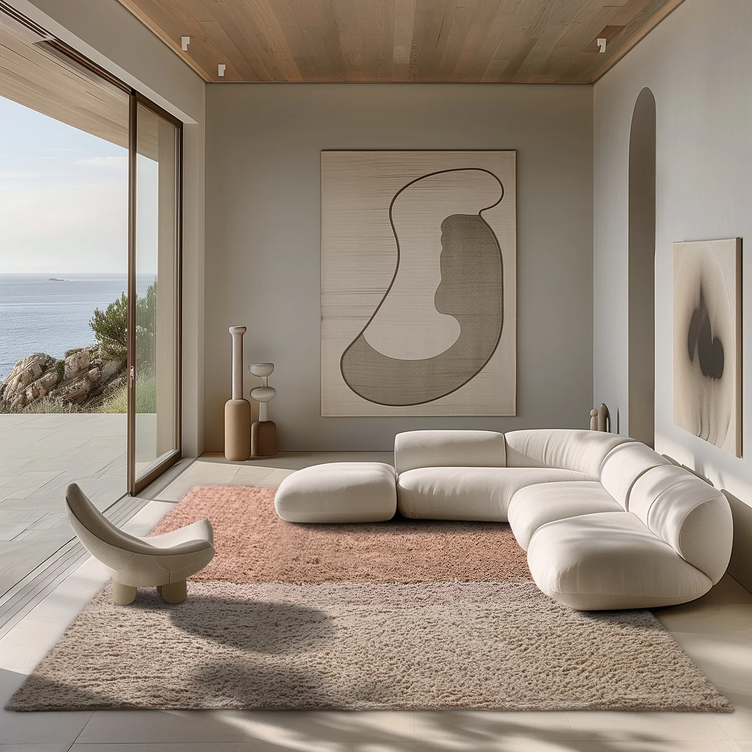 Ryatæpper - Mareto Natural Cotton Shaggy (brun)