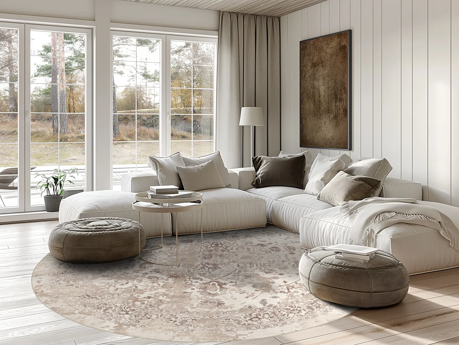 Rundt tæppe - Mateur (beige)