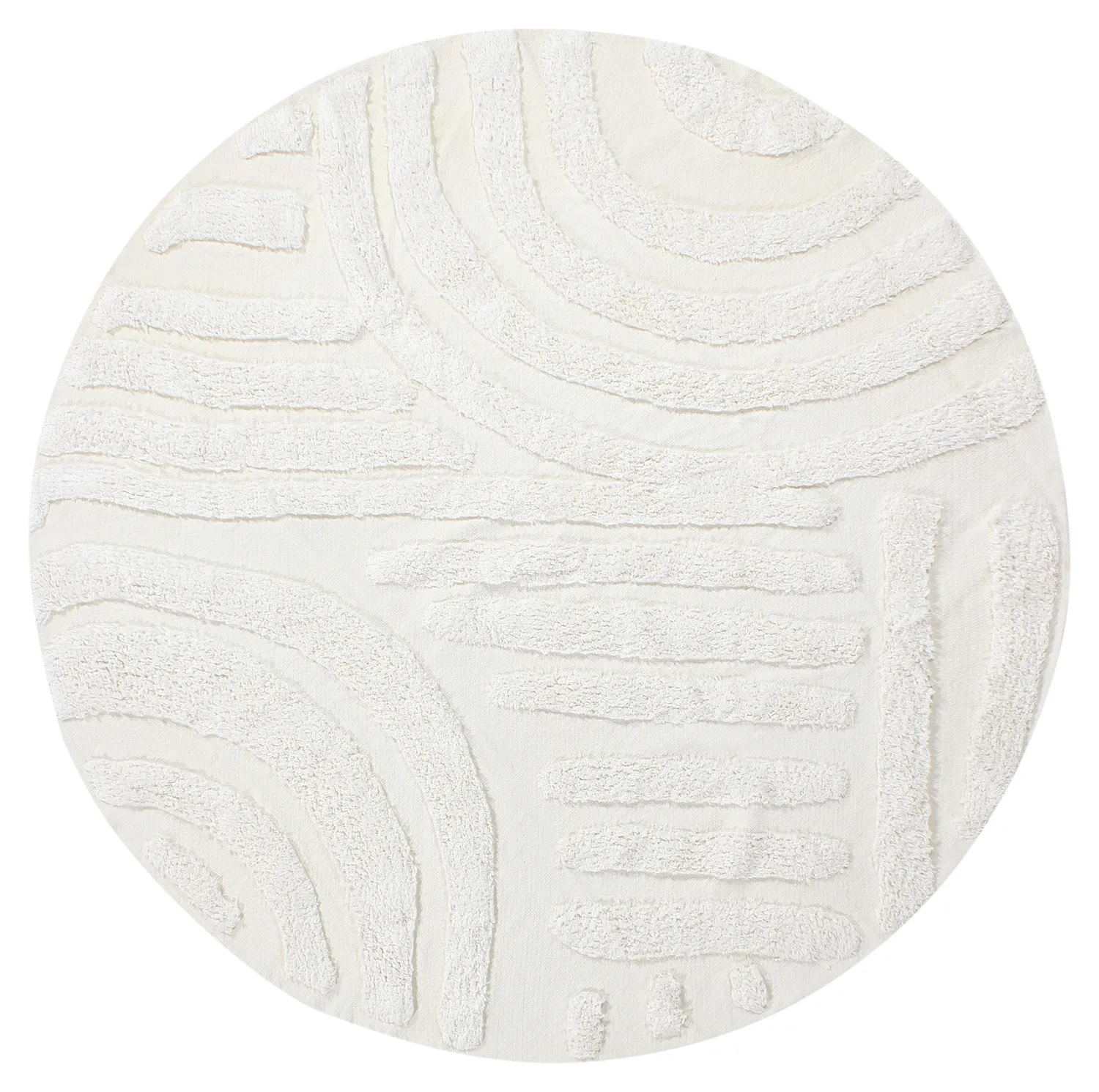 Runde tæpper - Margo Natural Cotton Shaggy (offwhite)